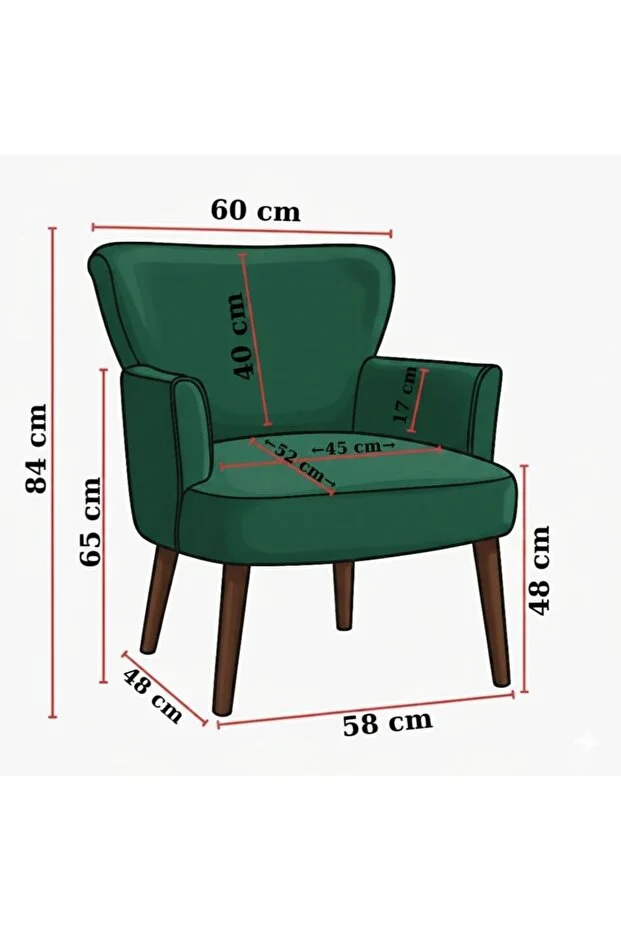 İONA ComfortCraft Luxe Berjer - Kafe Otel Mutfak Sandalyesi Tekli Koltuk
